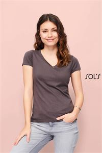 T-SHIRT DONNA COLLO V MOON 150 g/m²